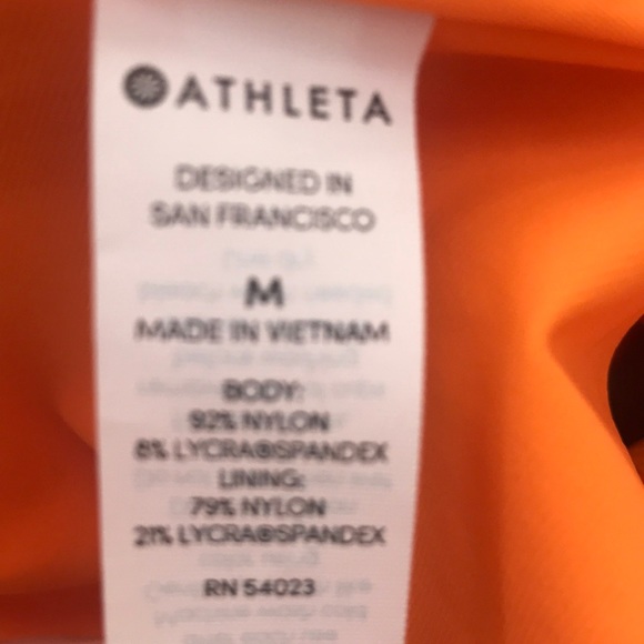 Athleta Scoop One Piece Swimsuit Orange Medium - Picture 9 of 11
